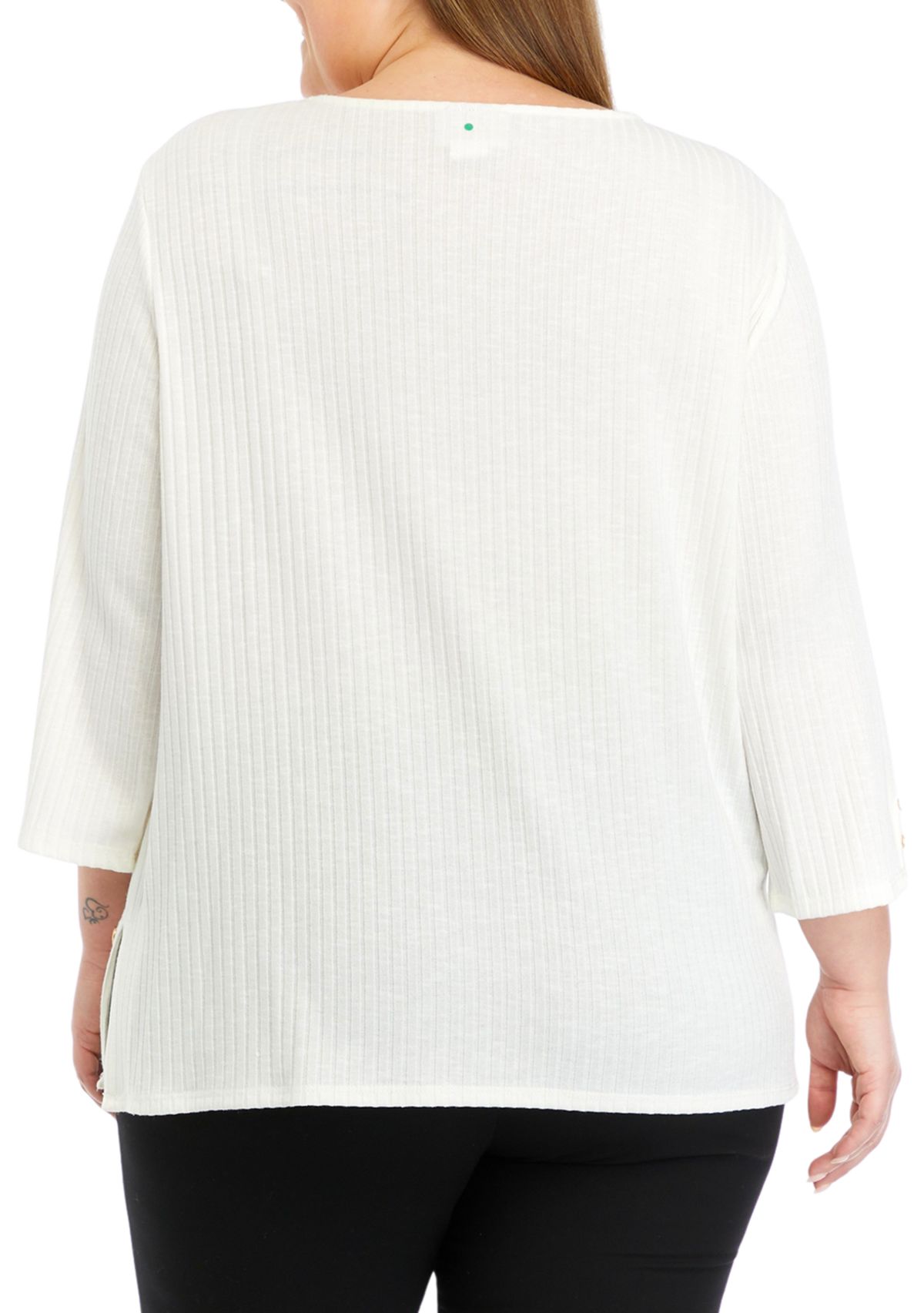 Plus Size Solid Knit Top