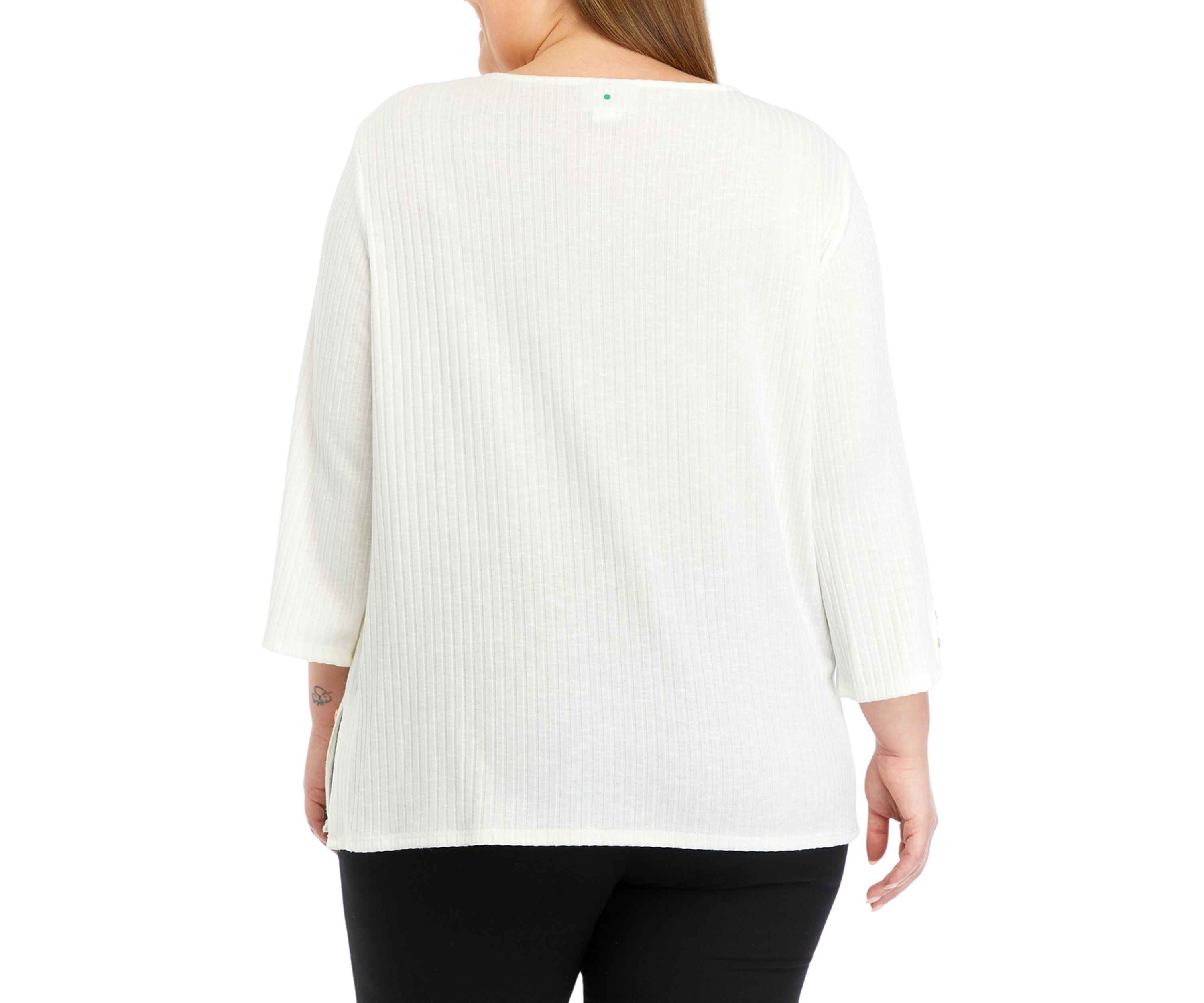 Plus Size Solid Knit Top