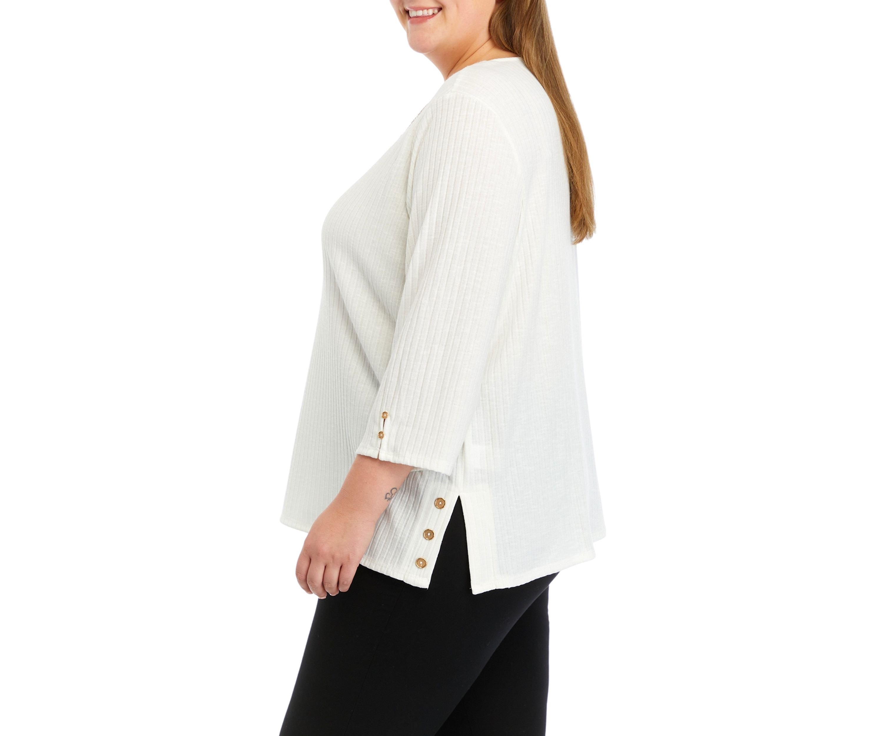 Plus Size Solid Knit Top