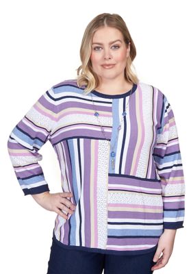 Plus Blocked Stripe Sweater