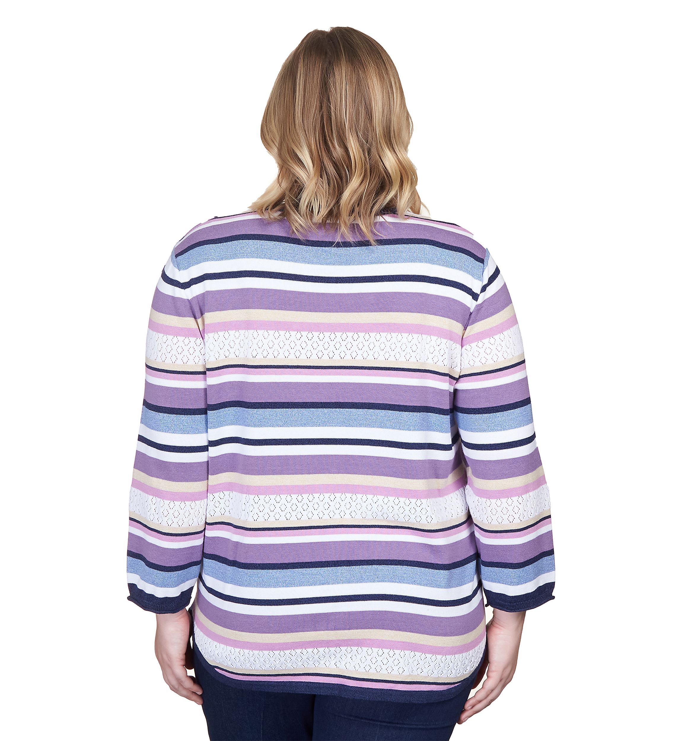 Plus Size Blocked Stripe Sweater