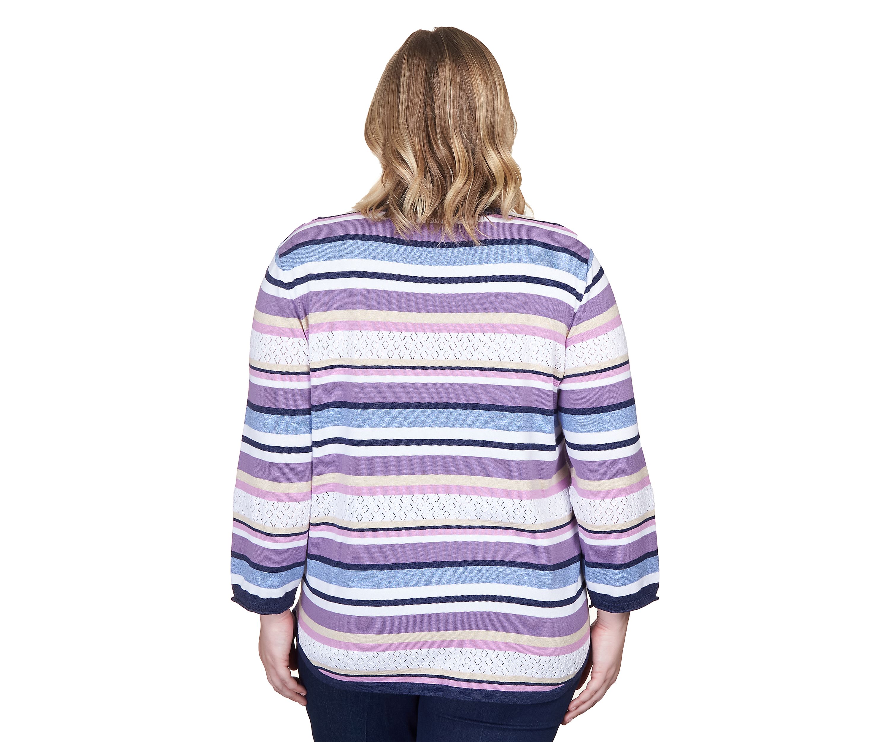 Plus Size Blocked Stripe Sweater