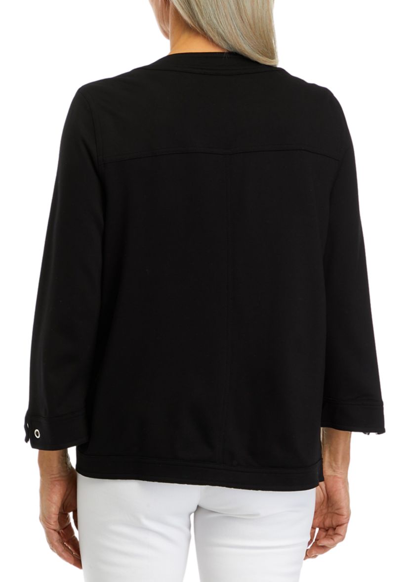 Womens Jacket with Grommet Trim 