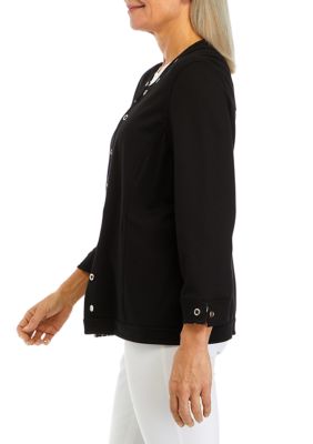 Women's Jacket with Grommet Trim