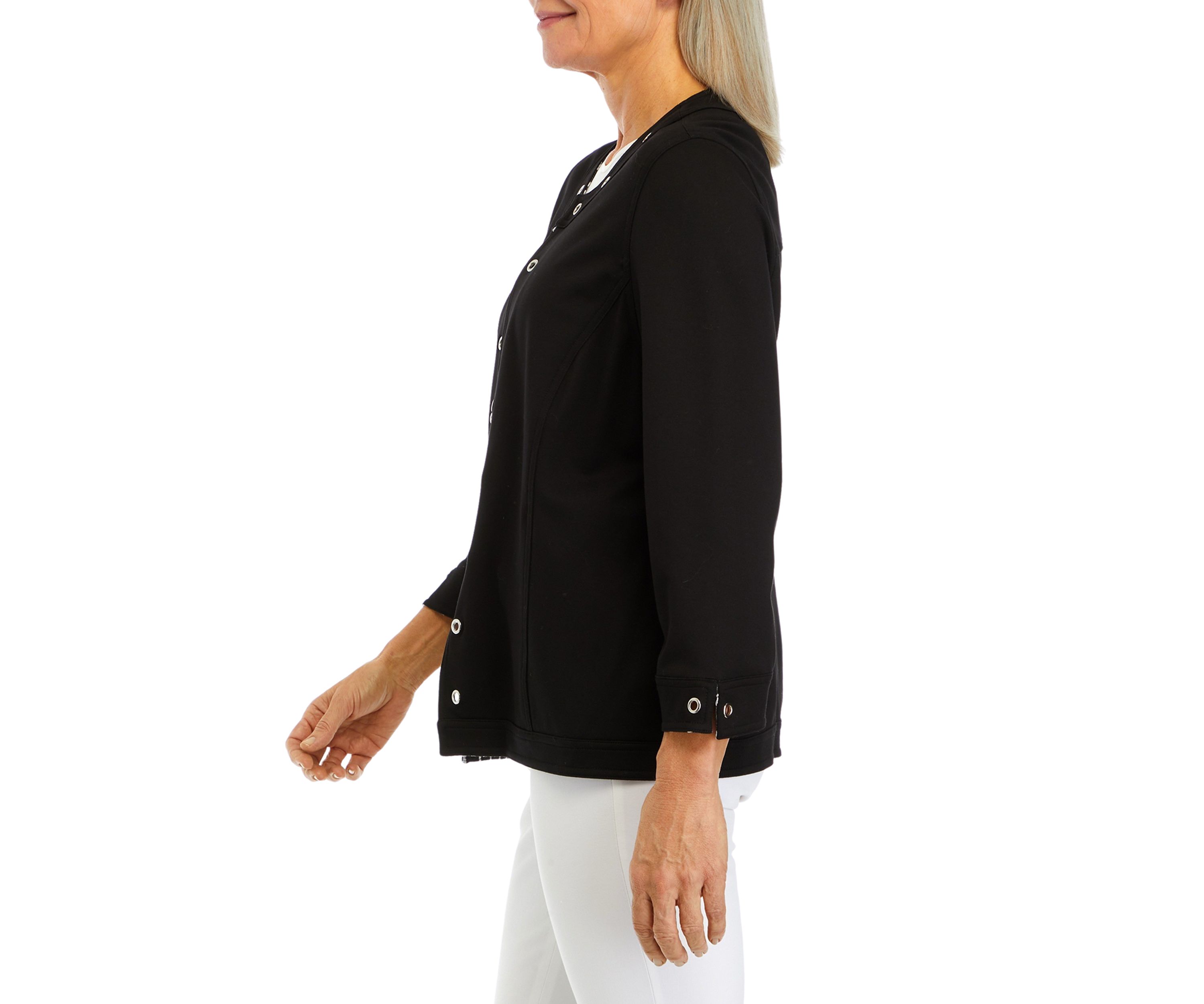 Womens Jacket with Grommet Trim 