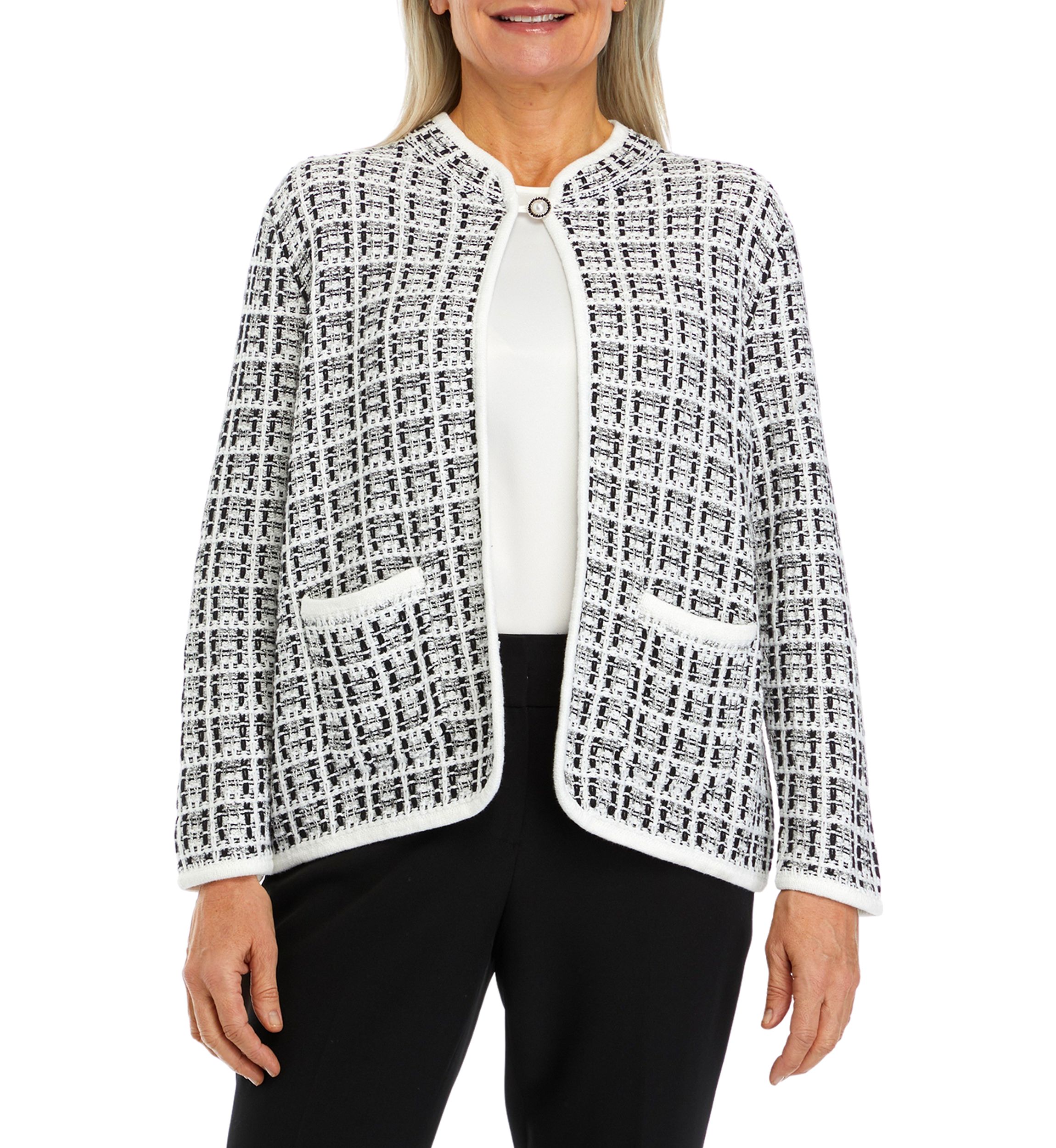 Womens Textured Knit Jacket