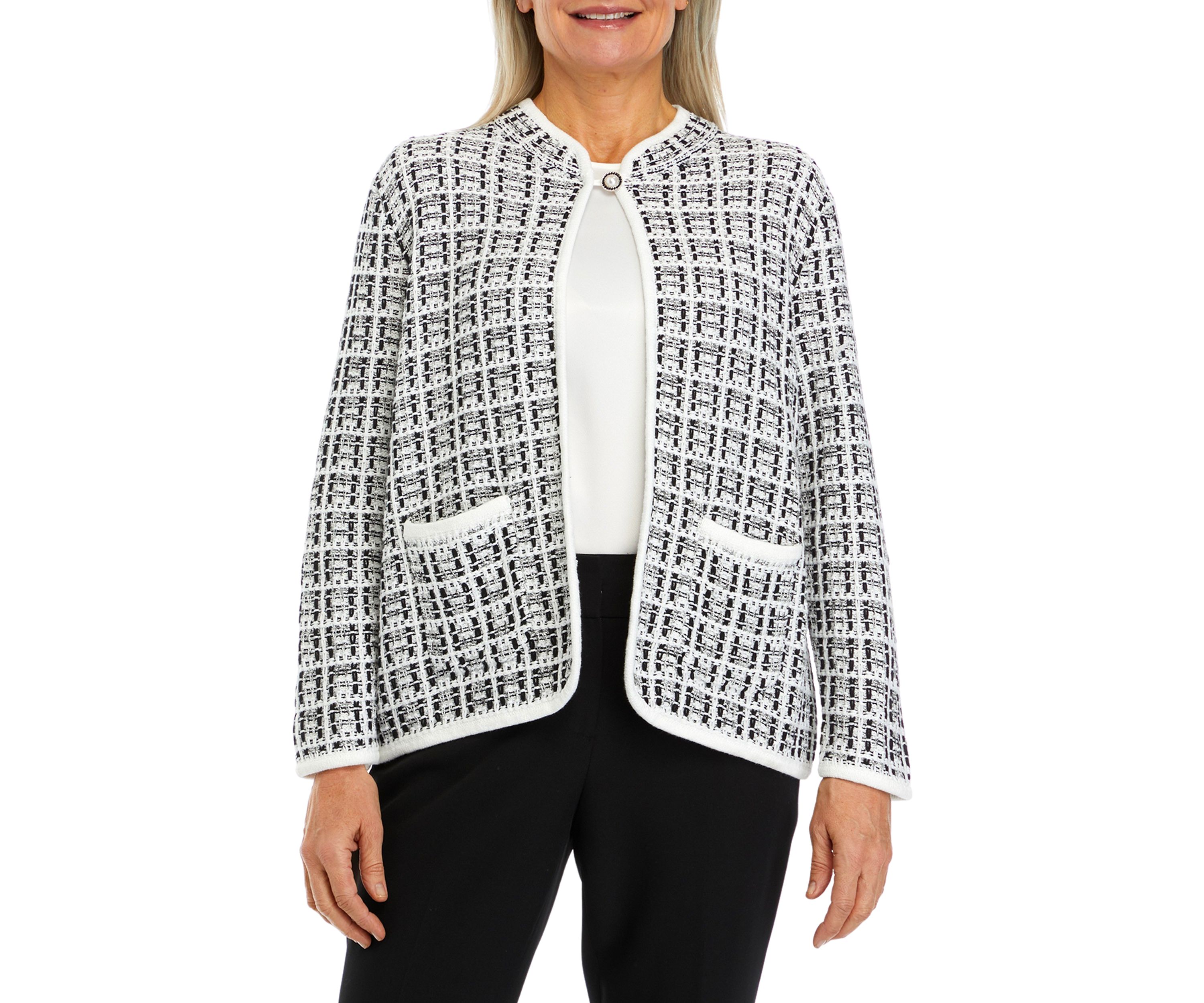 Womens Textured Knit Jacket