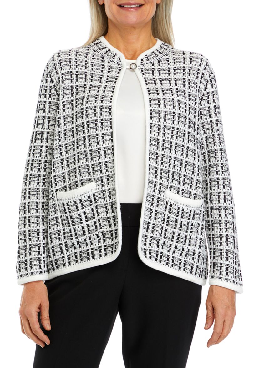 Womens Textured Knit Jacket