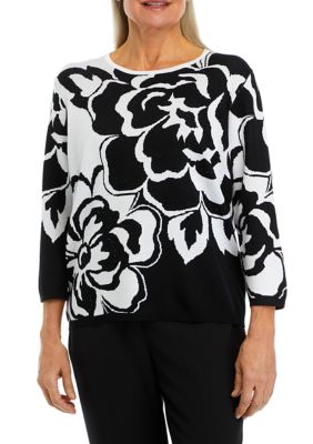 Women's Dramatic Floral Printed Top