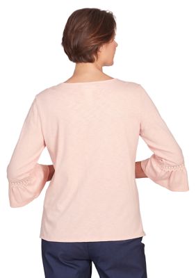 Women's A Fresh Start Lace Neck Solid Top