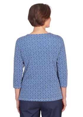 Women's A Fresh Start Chevron Floral Top