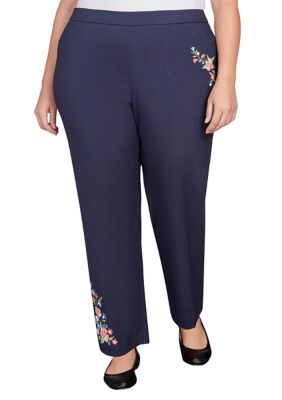 Plus A Fresh Start Embroidered Allure Ankle Pants