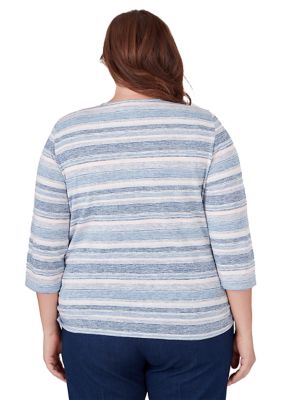 Plus A Fresh Start Spliced Stripe Top