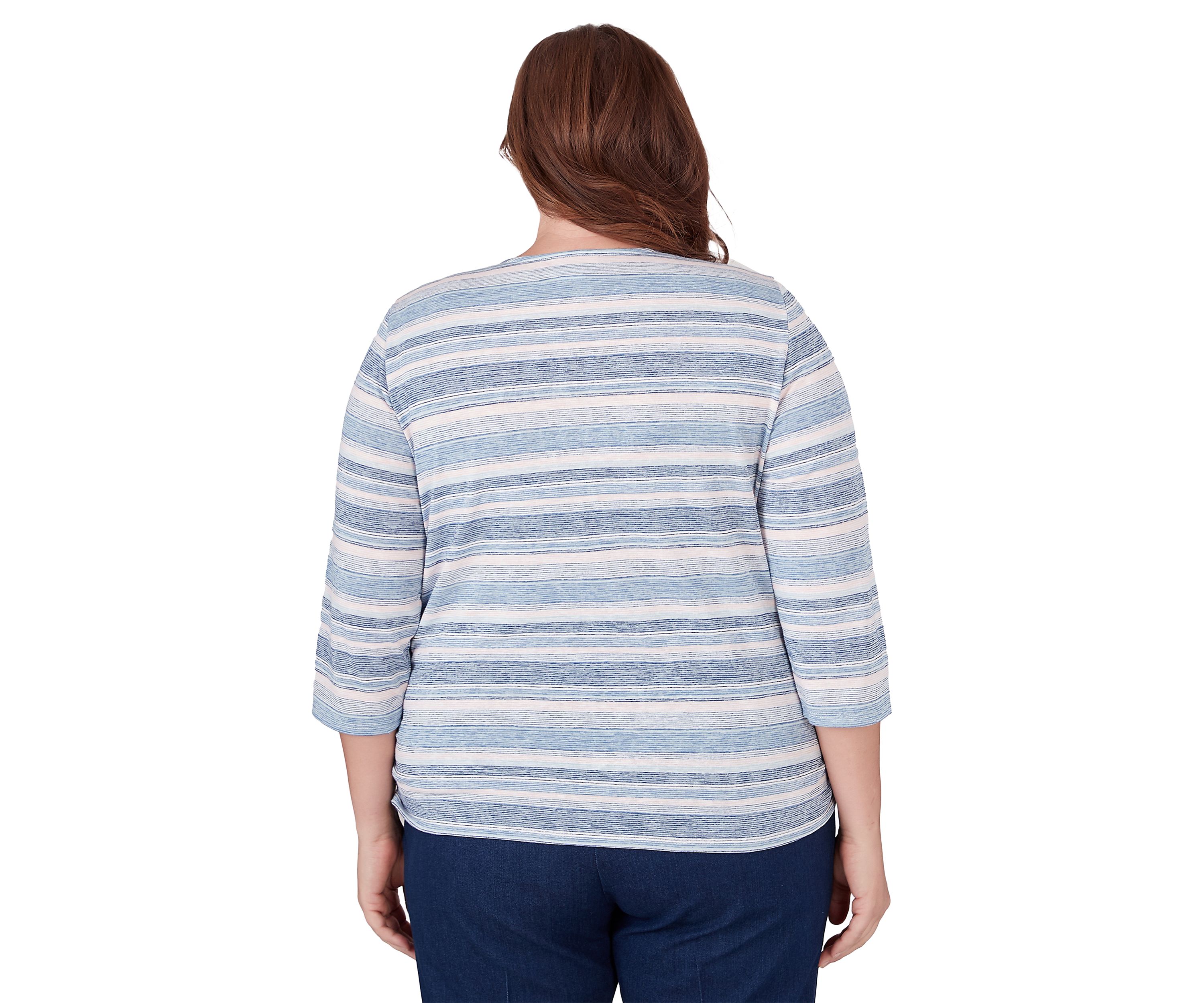 Plus Size A Fresh Start Spliced Stripe Top