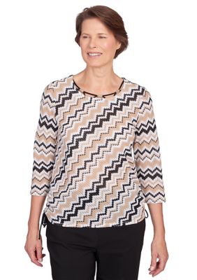 Women's Neutral Territory Diagonal Texture Top