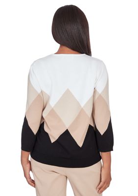 Women's Neutral Territory Ombre Diamond Border Sweater