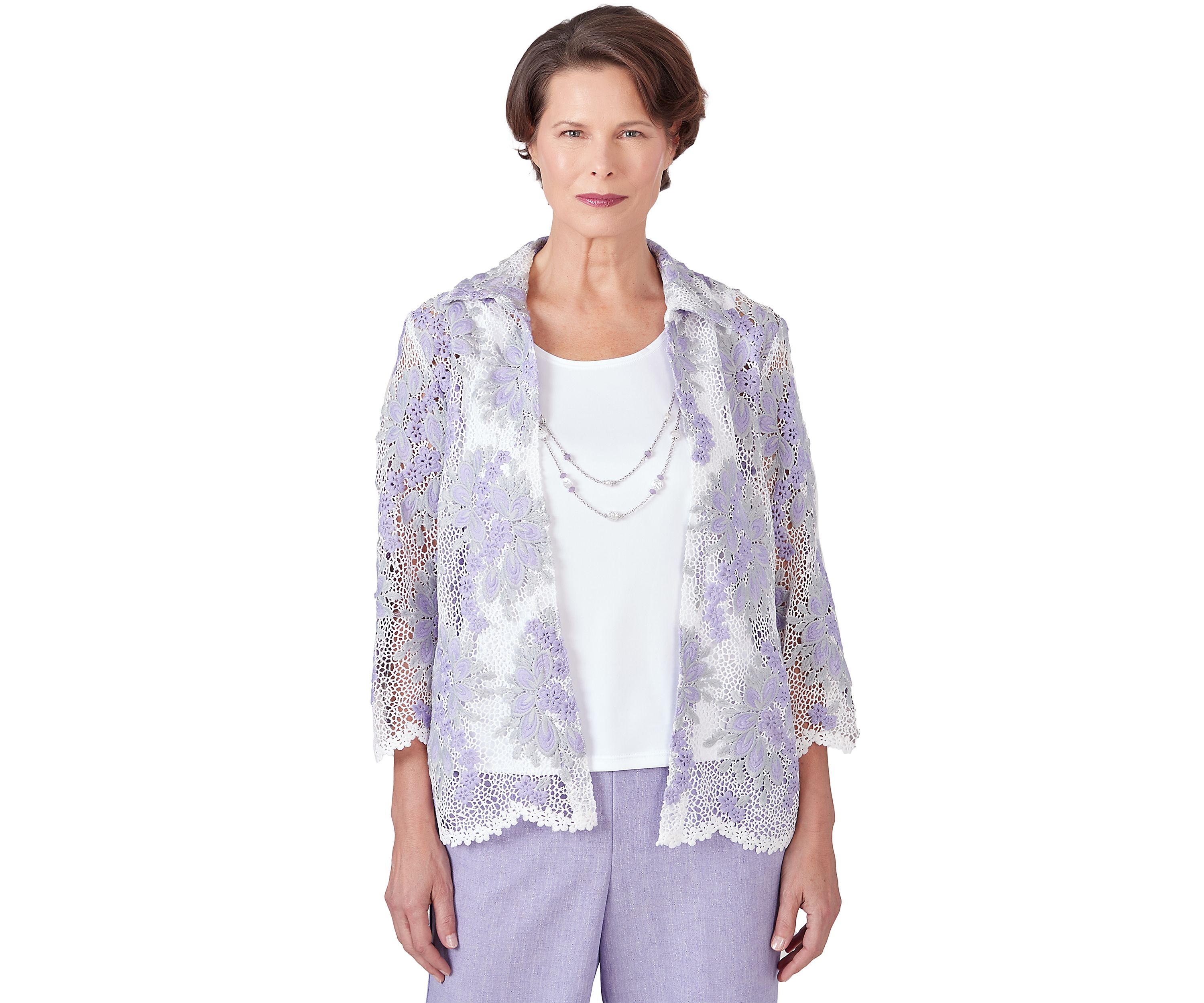 Womens Isnt It Romantic Floral Lace Two for One Top
