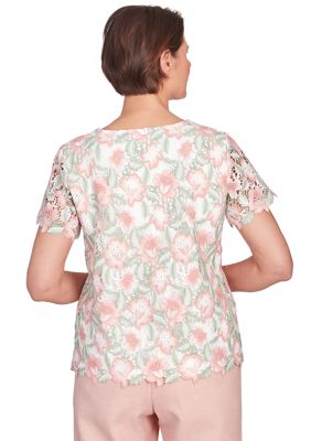 Women's English Garden Lace Floral Top