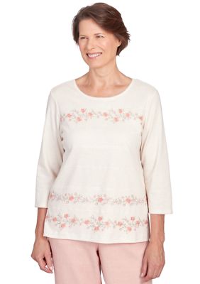 Women's English Garden Flower Biadere Embroidery Top