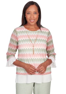 Women's English Garden Zig Zag Textured Top