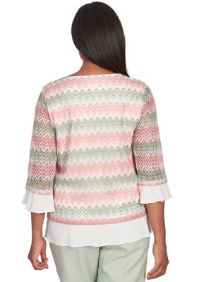 Women's English Garden Zig Zag Textured Top