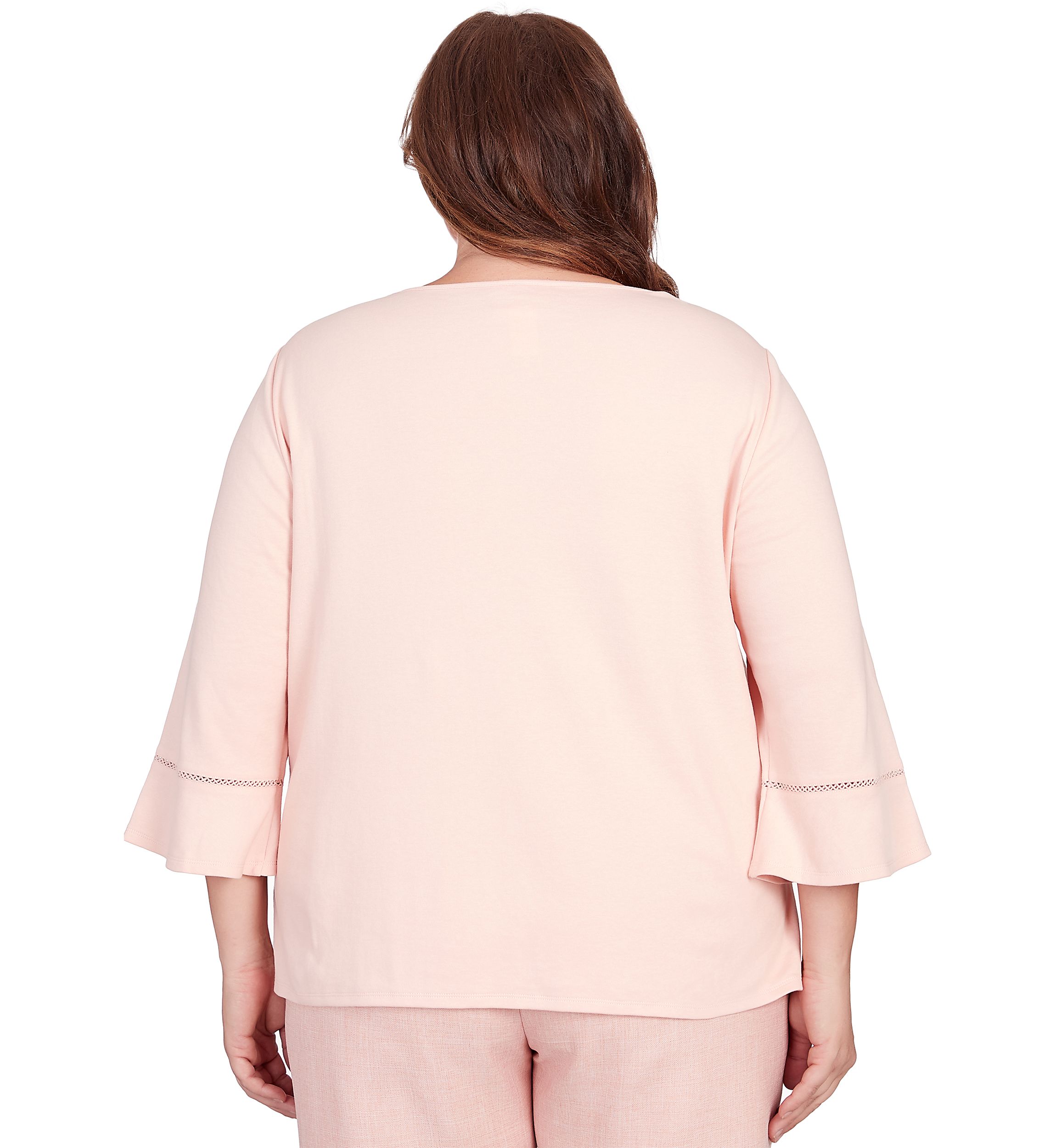 Plus Size English Garden Asymmetric Floral Embroidered Top