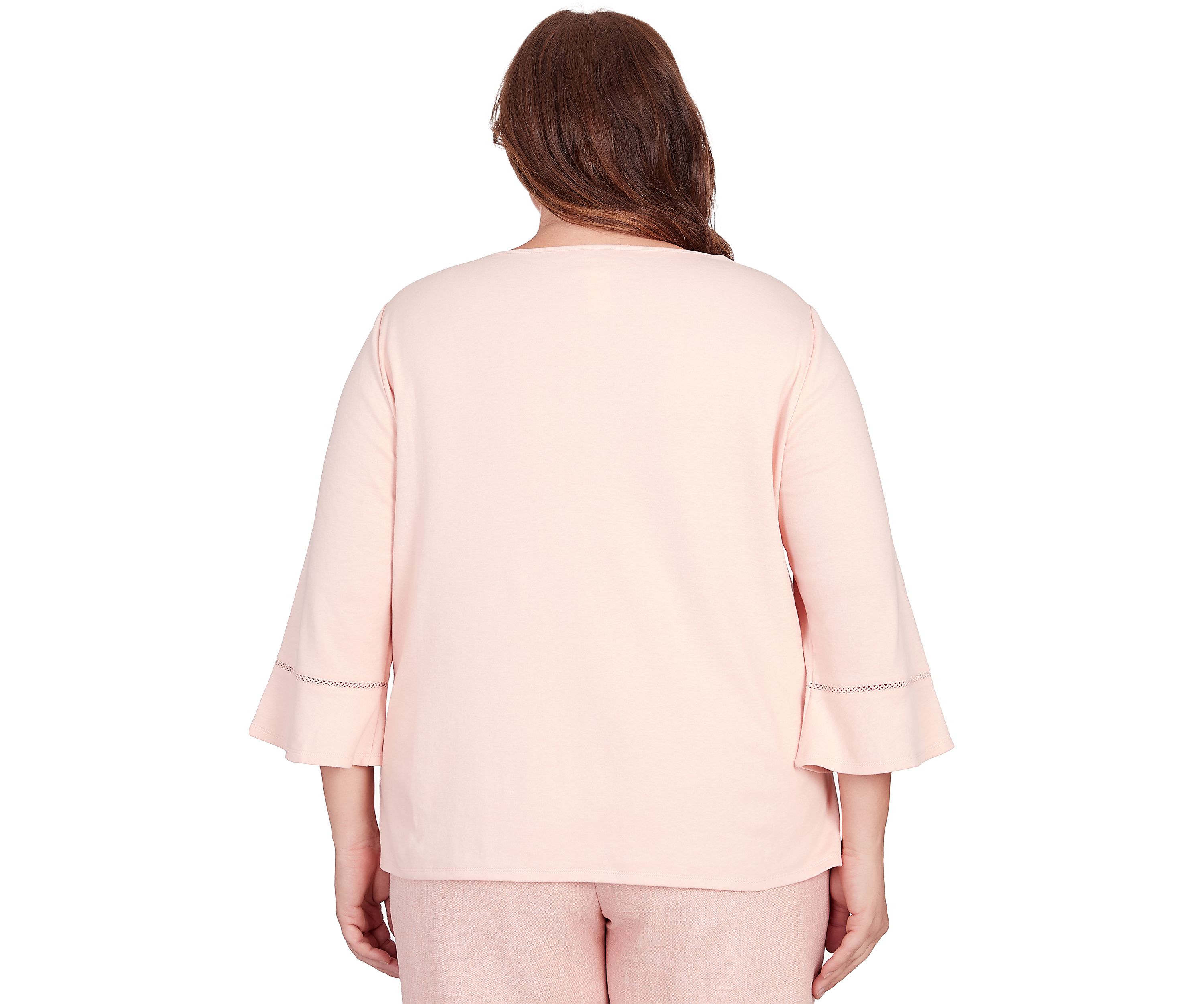 Plus Size English Garden Asymmetric Floral Embroidered Top