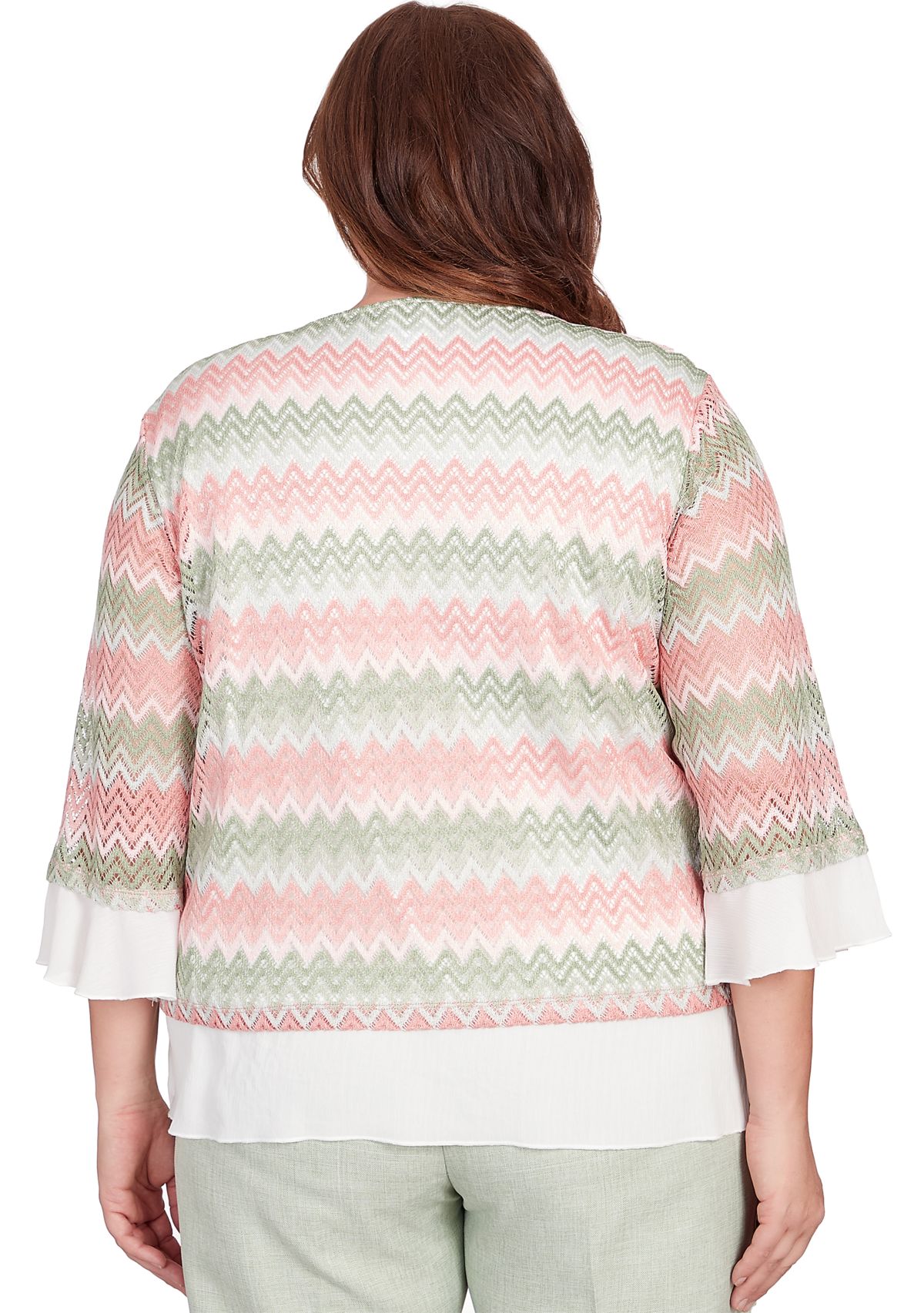 Plus Size English Garden Zig Zag Textured Top