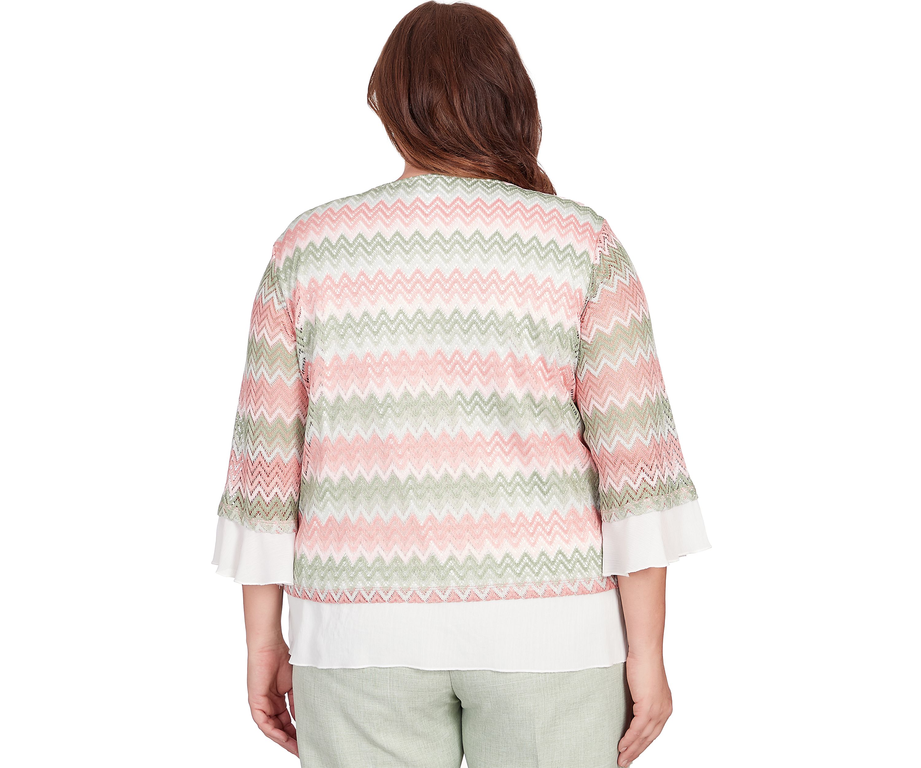 Plus Size English Garden Zig Zag Textured Top