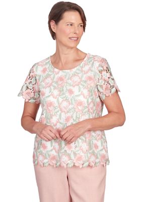 Petite English Garden Lace Floral Top