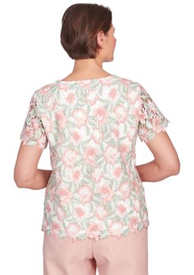 Petite English Garden Lace Floral Top