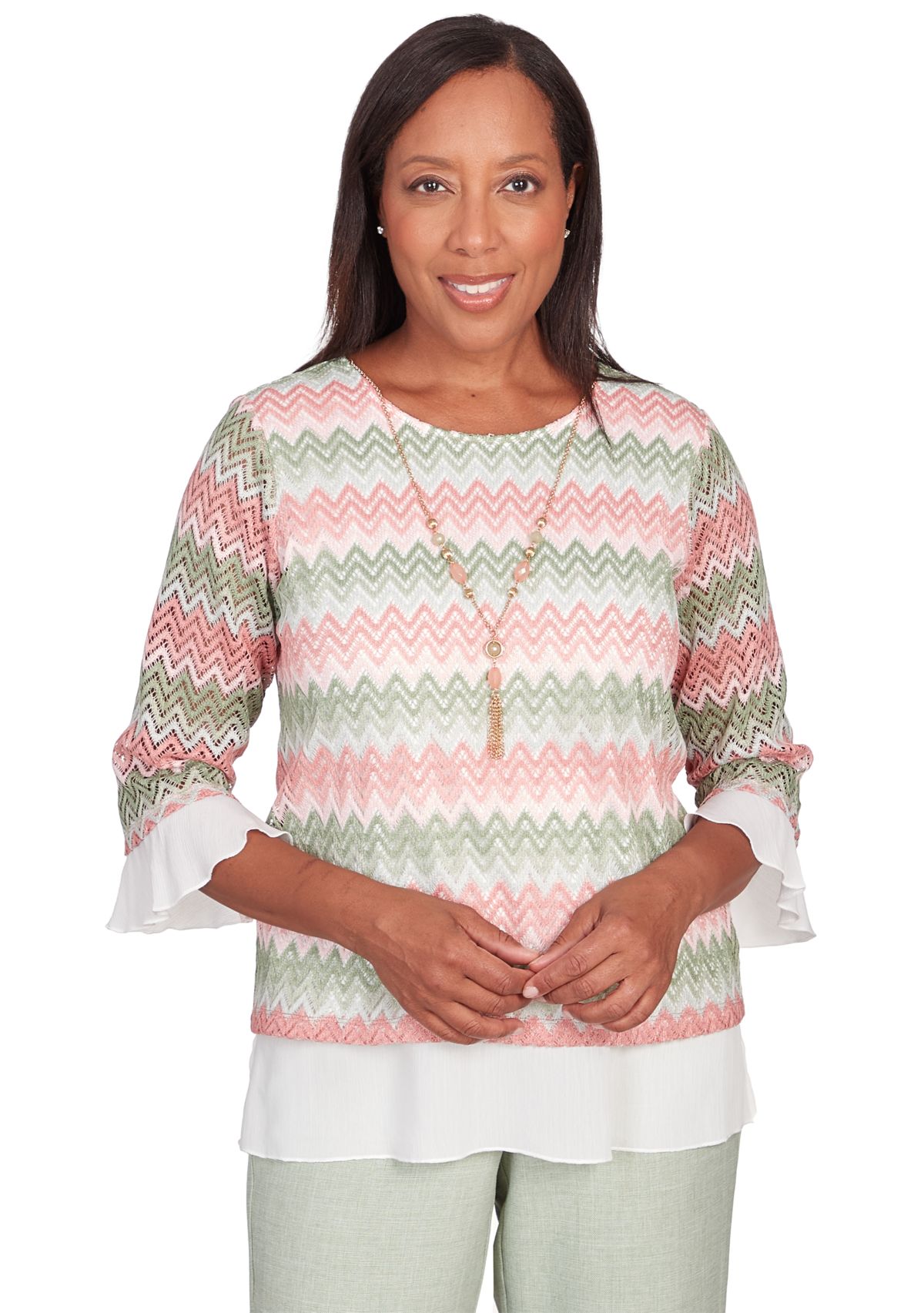 Petite English Garden Zig Zag Textured Top