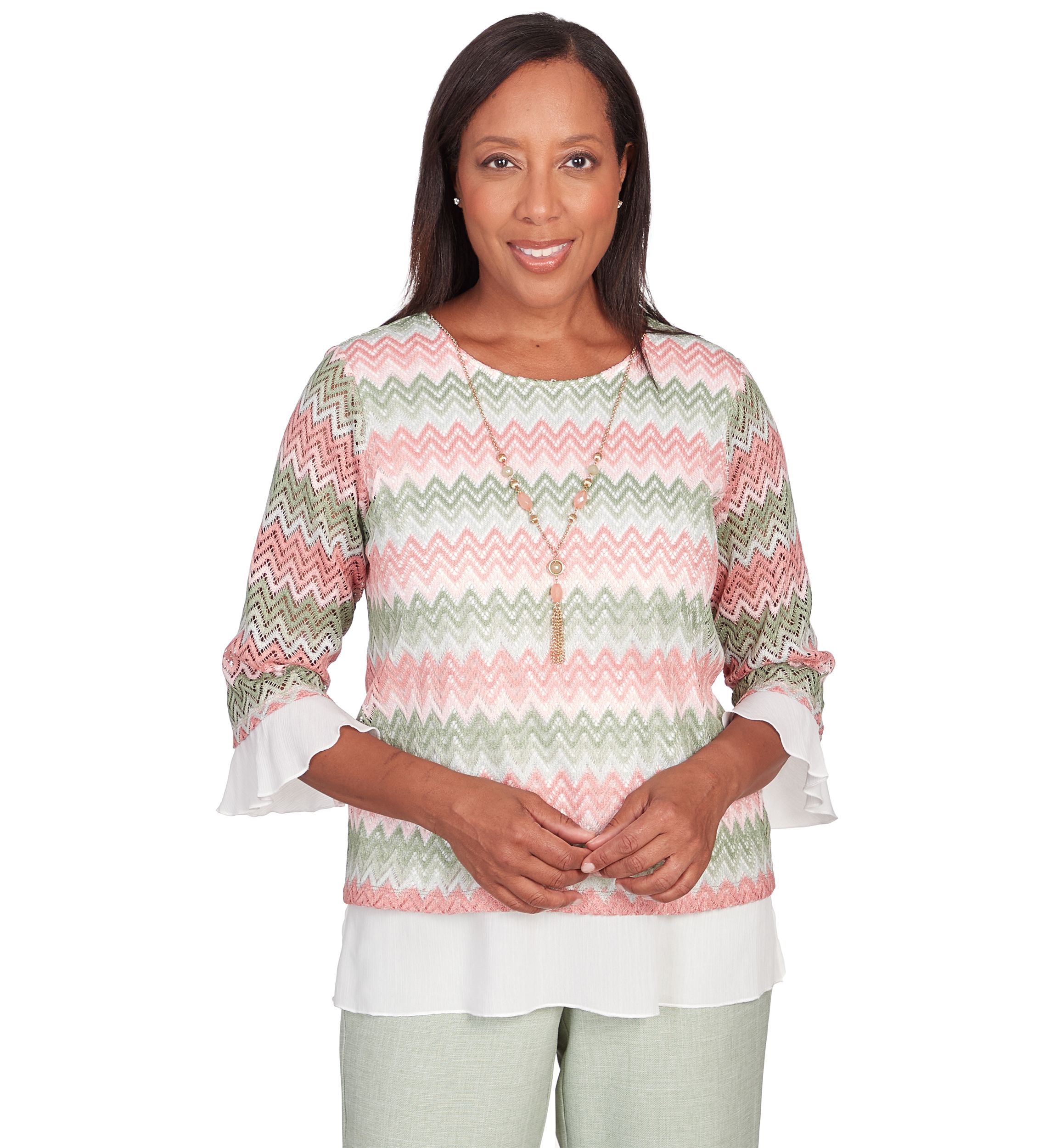 Petite English Garden Zig Zag Textured Top