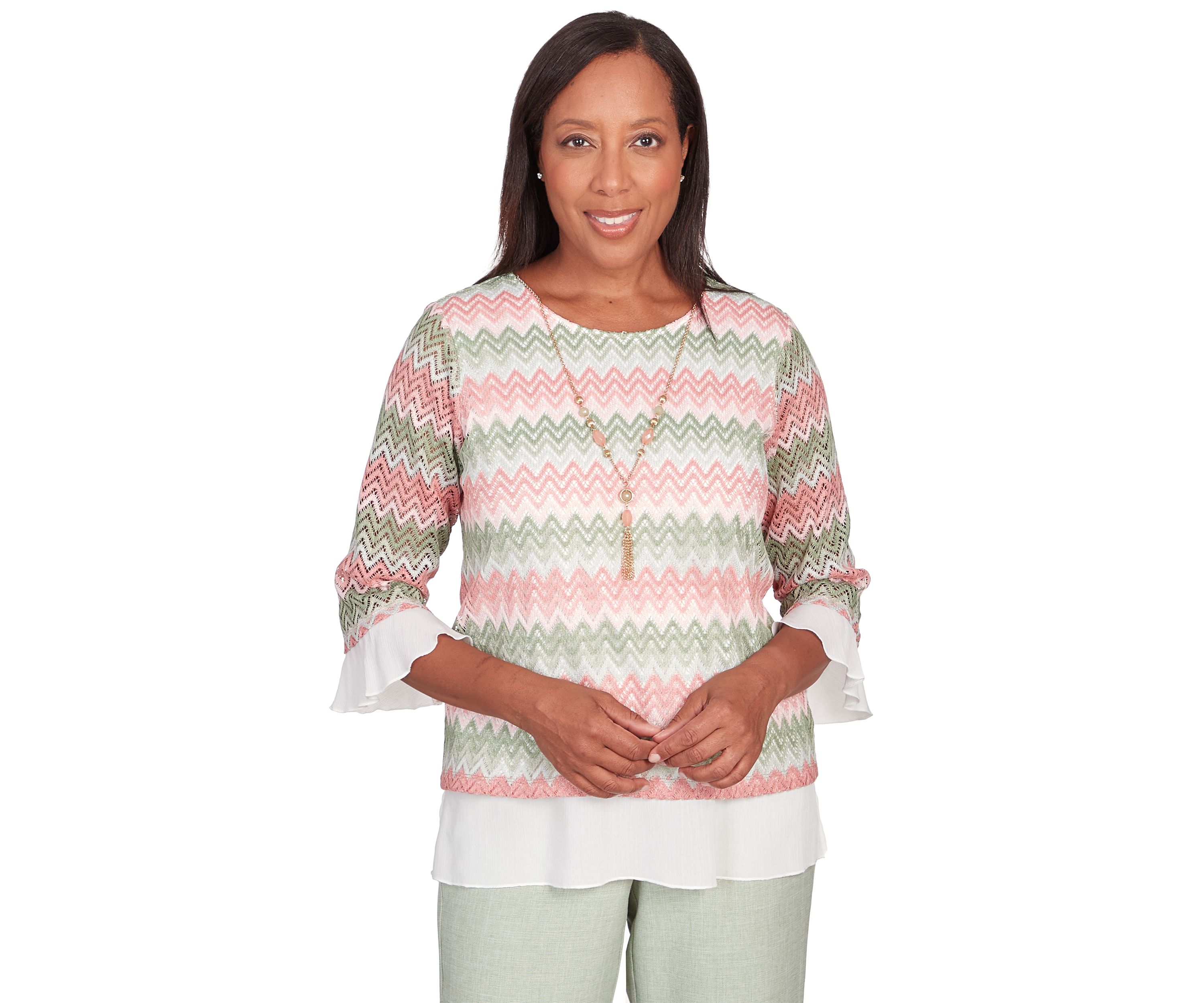 Petite English Garden Zig Zag Textured Top