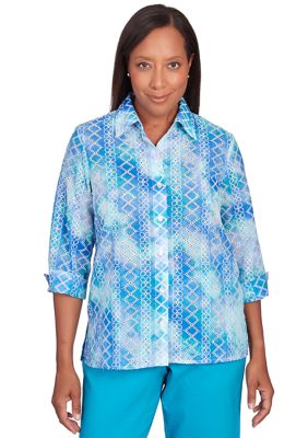 Women's Tradewinds Eyelet Tie Dye Top