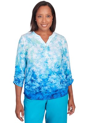 Women's Tradewinds Ombré Leaf Printed Top