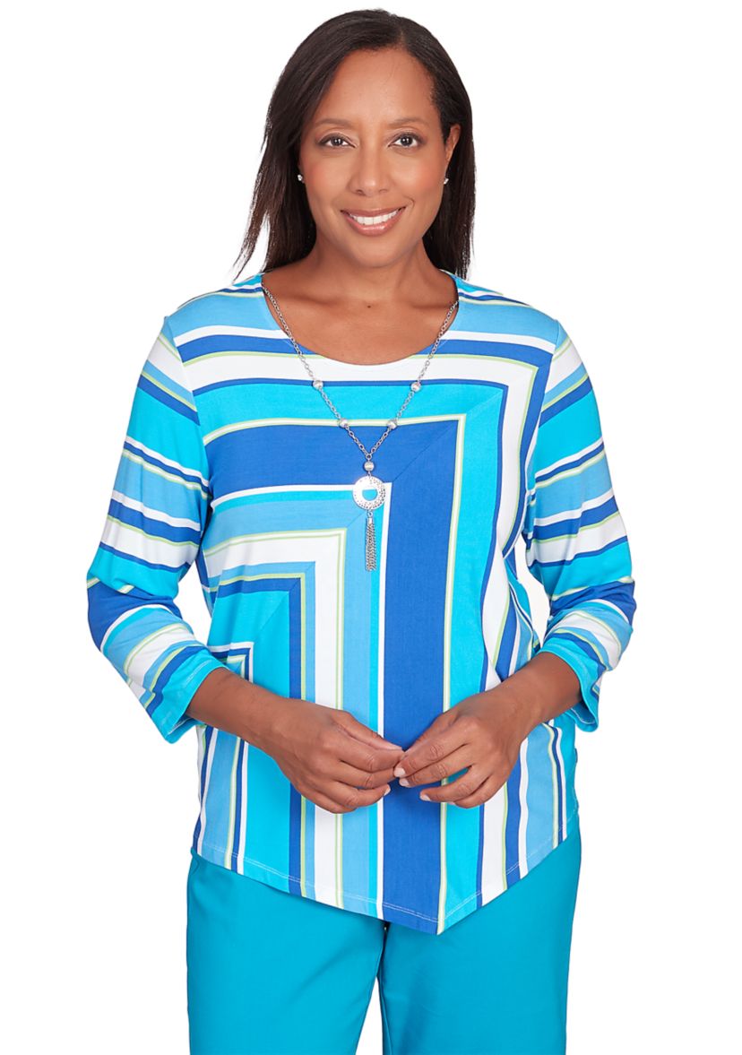 Womens Tradewinds Spliced Stripe Top