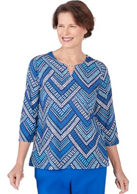 Women's Tradewinds Geometric Tile Printed Top