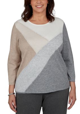 Alfred Dunner Women's Plus Size Regent Street Colorblock Top, 3XL