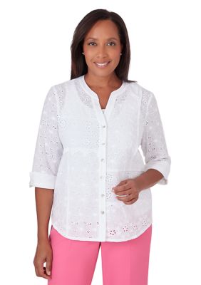 Women's Paradise Island Patch Eyelet Top