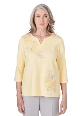 Women's Charleston Embroidered Flowers Top