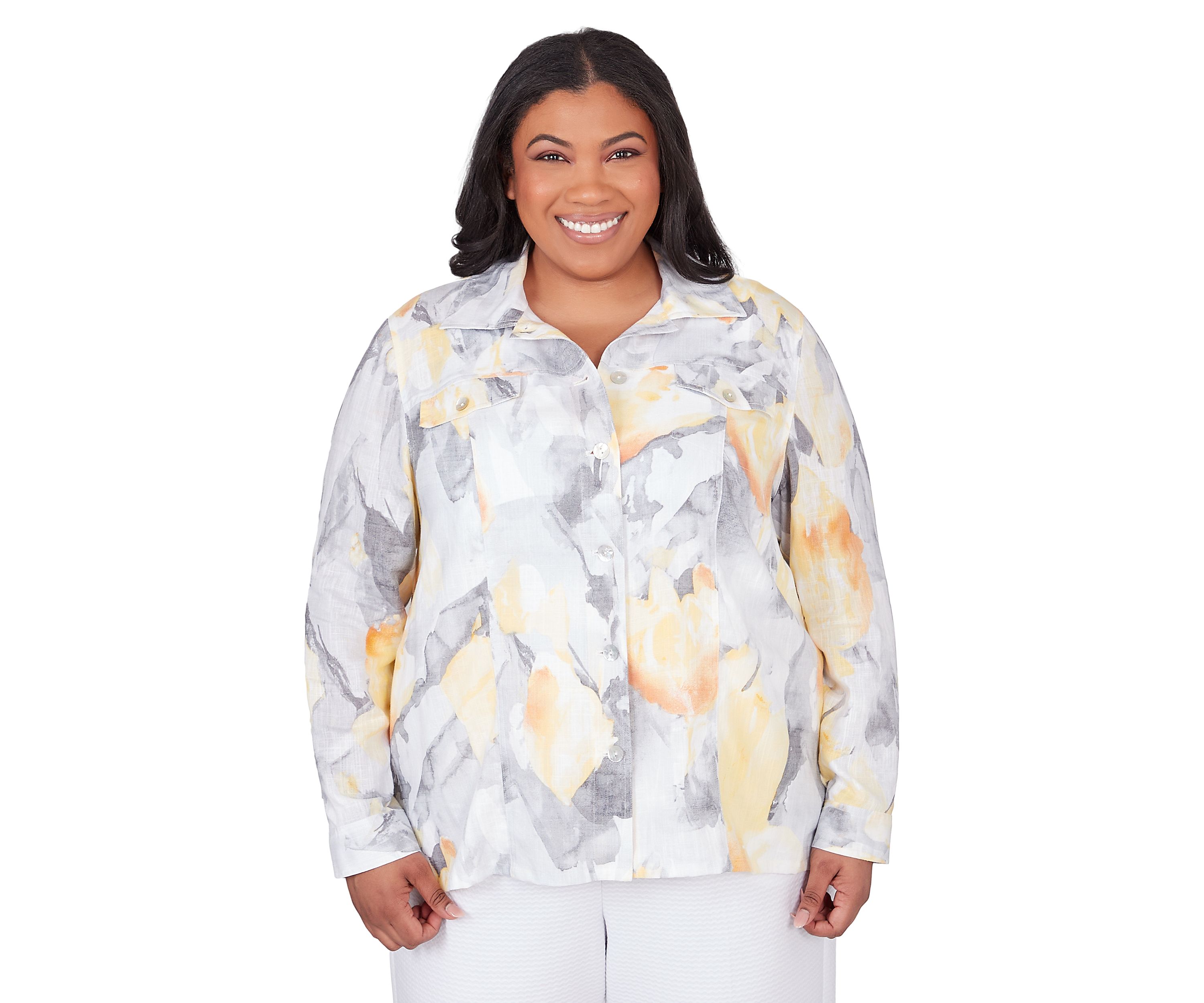 Plus Size Charleston Watercolor Abstract Jacket