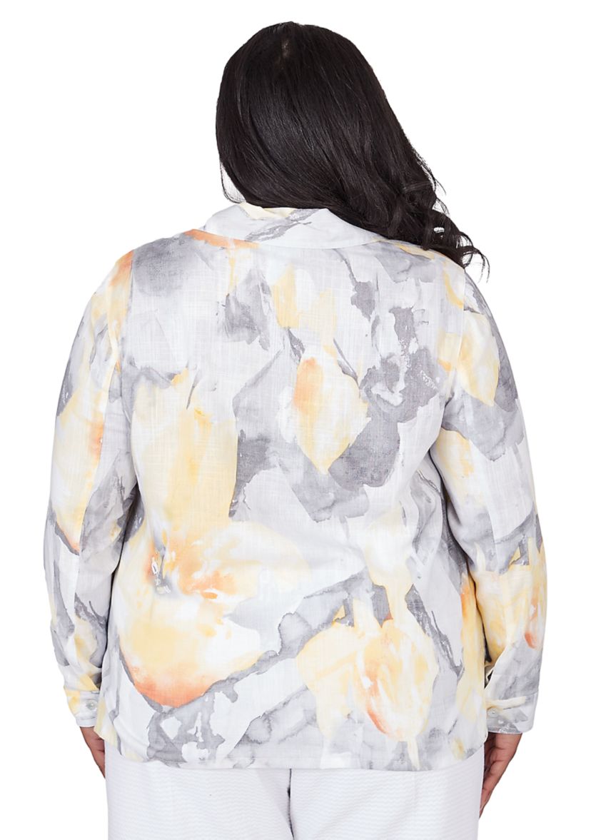 Plus Size Charleston Watercolor Abstract Jacket