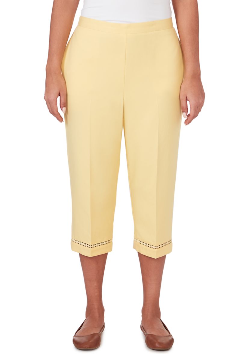 Petite Charleston Capri Pants with Lace Inset
