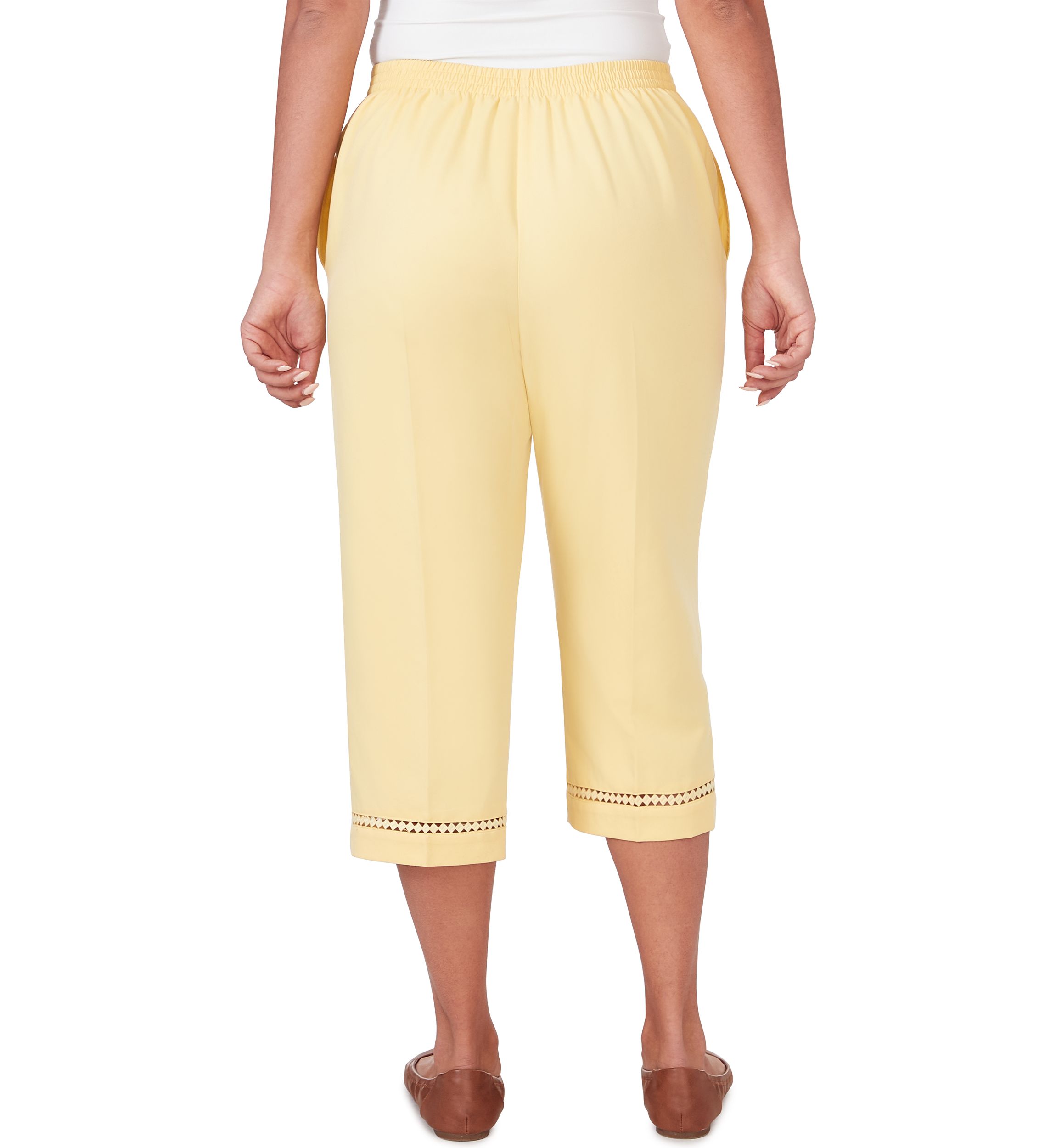 Petite Charleston Capri Pants with Lace Inset