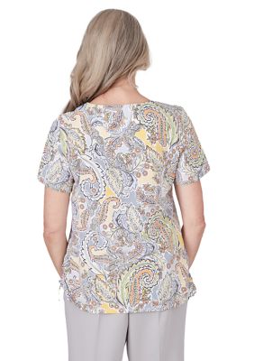 Petite Charleston Paisley Knit Top