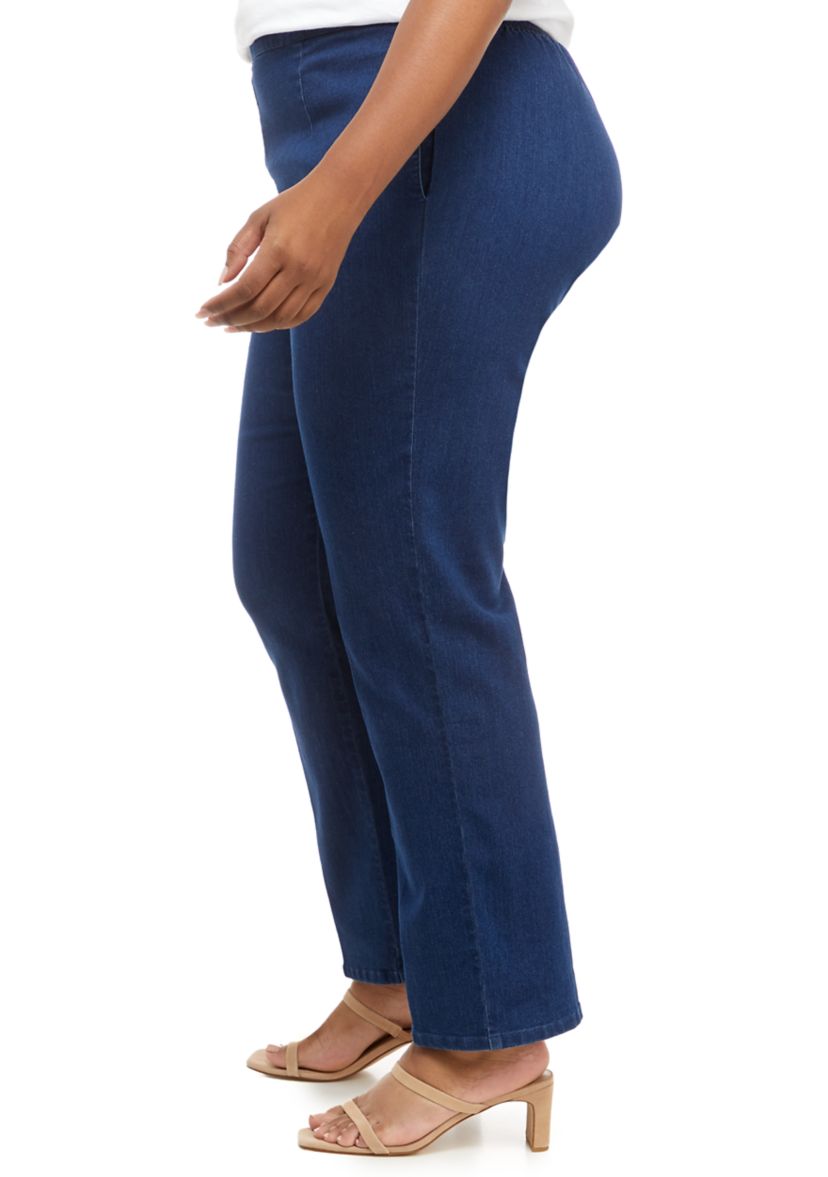 Plus Size Bryce Canyon Denim Straight Leg Medium Length Pants