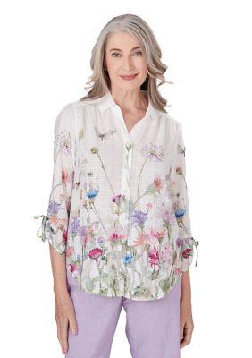 Petite Garden Party Watercolor Floral Top