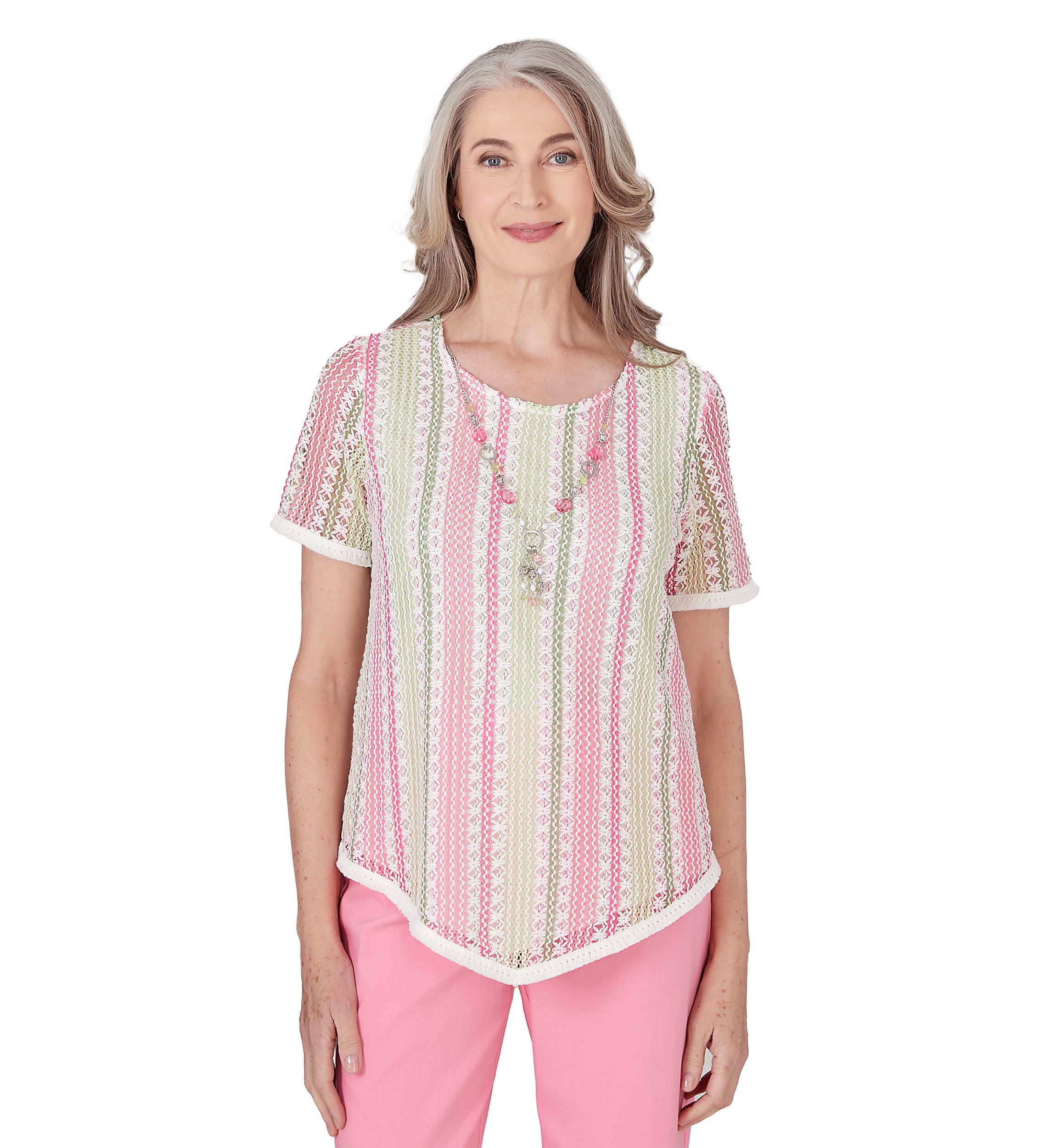Womens Miami Beach Vertical Texture Stripe Top