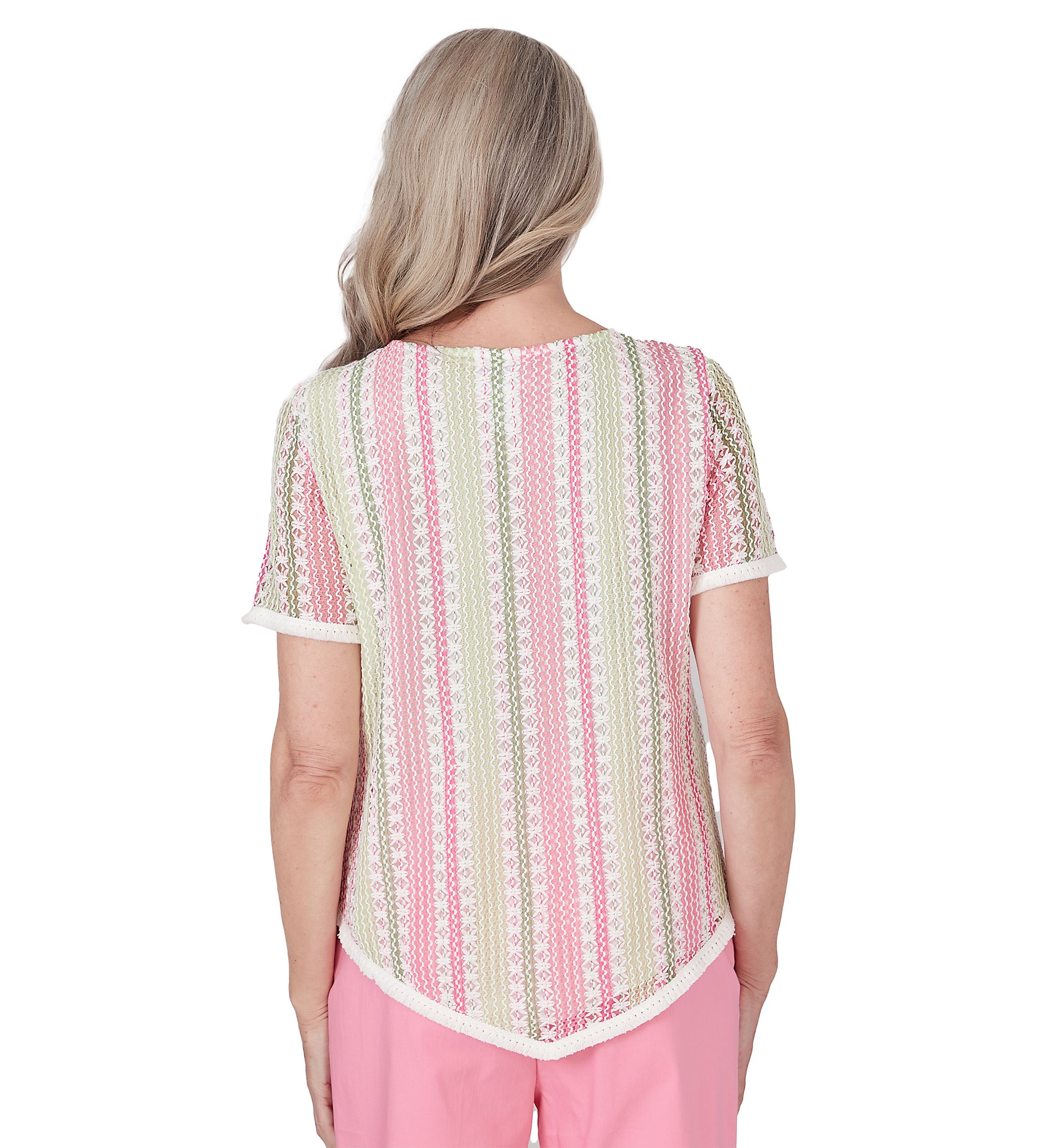 Womens Miami Beach Vertical Texture Stripe Top